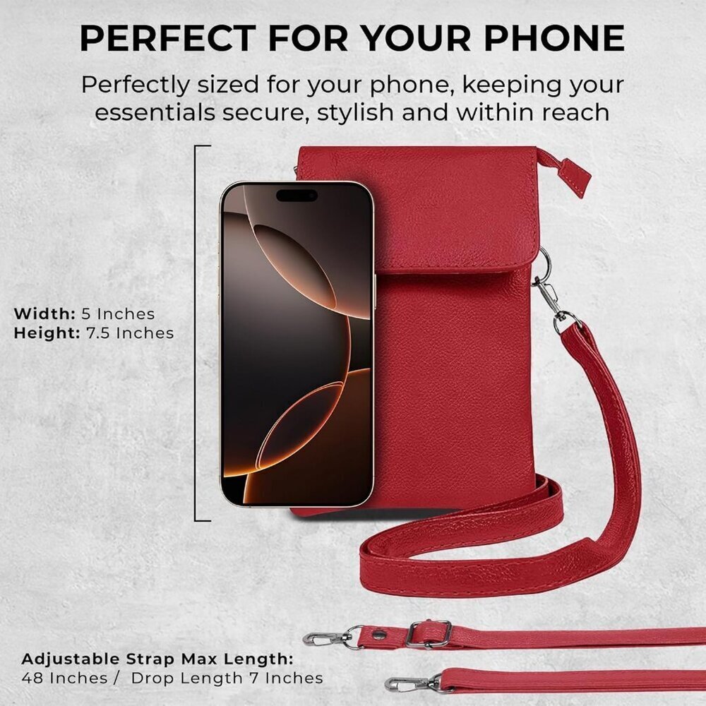 Leather Small Crossbody Purse Women Stylish Lightweight Durable Spacious - Picture 8 of 8